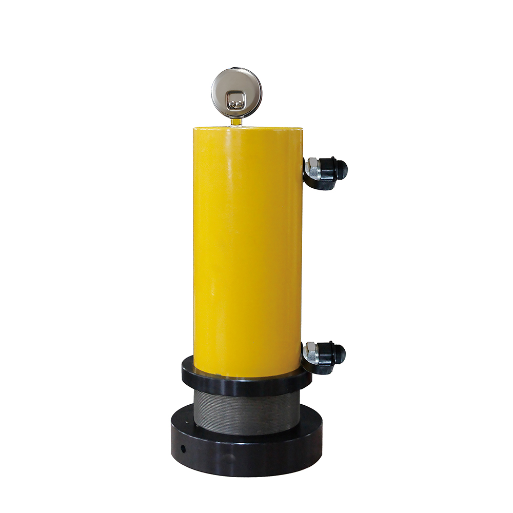 50T–100T 200mm Stroke Double Acting Hydraulic Cylinder Jack Lock Nut Heavy Duty Lifting Ram